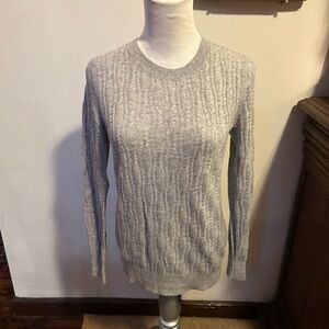 Banana Republic Light Gray Cable Knit Pullover